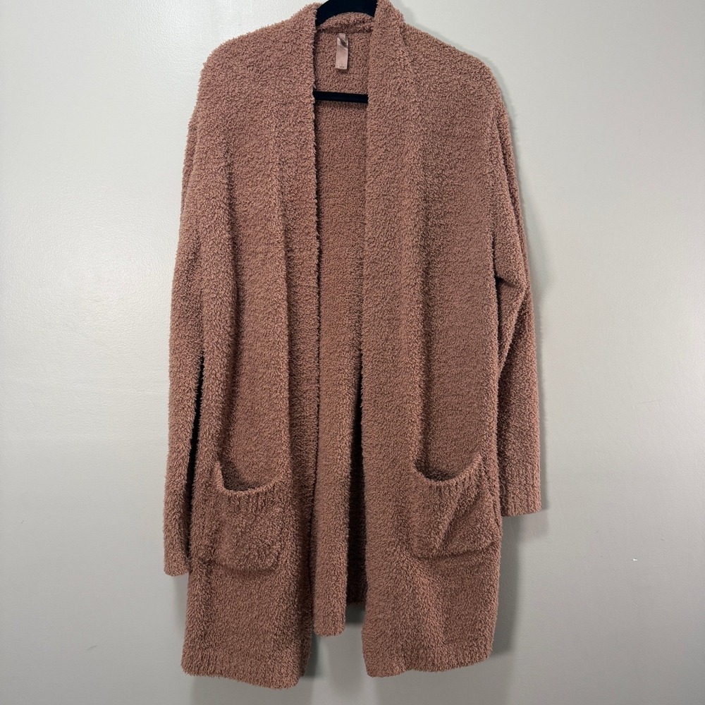 Skims Cozy Knit Robe Rose Clay Boucle Long Cardigan Pockets 2X/3X Missing Belt